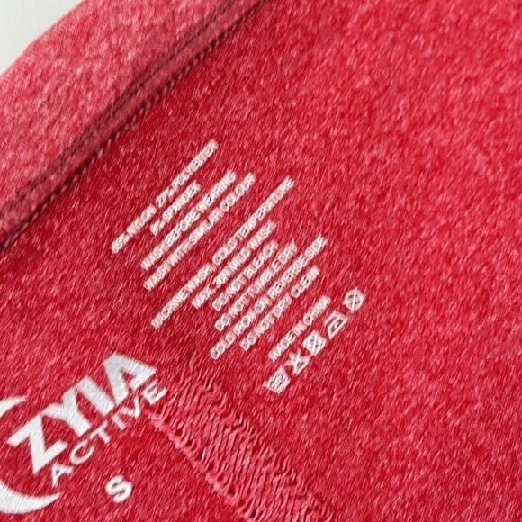 Zyia Performance Tee Shirt Womens Small Red Heathered Thumb Holes Compression - Picture 8 of 9